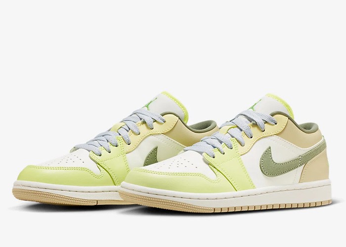 Air Jordan 1 Low Sail White Oil Green - FD9906-131