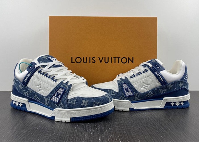 L**V Trainer Monogram Denim White Blue 1A9JGN